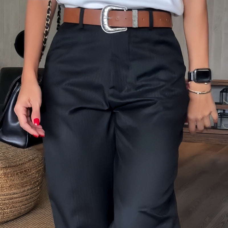 Pantalón de vestir con cintura alta y corte recto – MELVINA