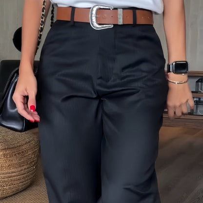 Pantalón de vestir con cintura alta y corte recto – MELVINA
