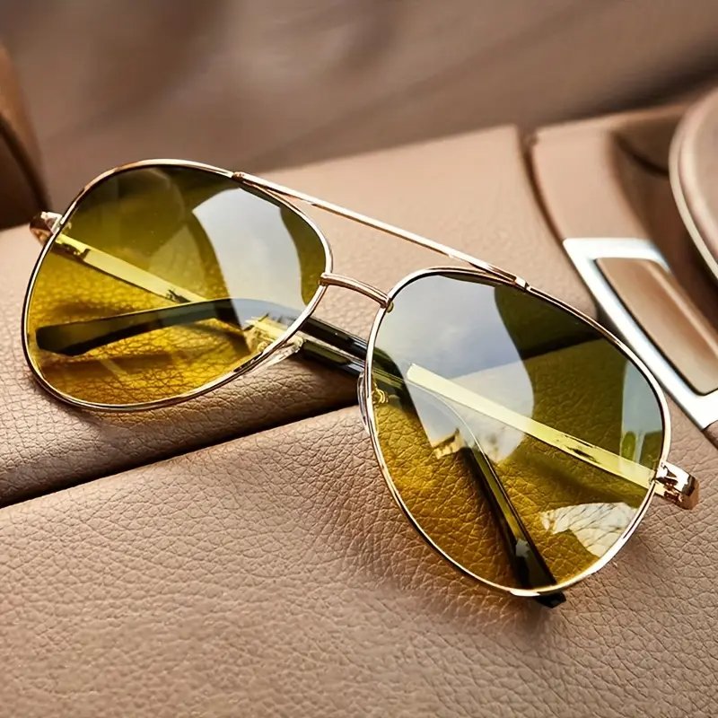 MARCOS – Gafas de sol retro estilo aviador con montura dorada y lentes degradados con protección UV400