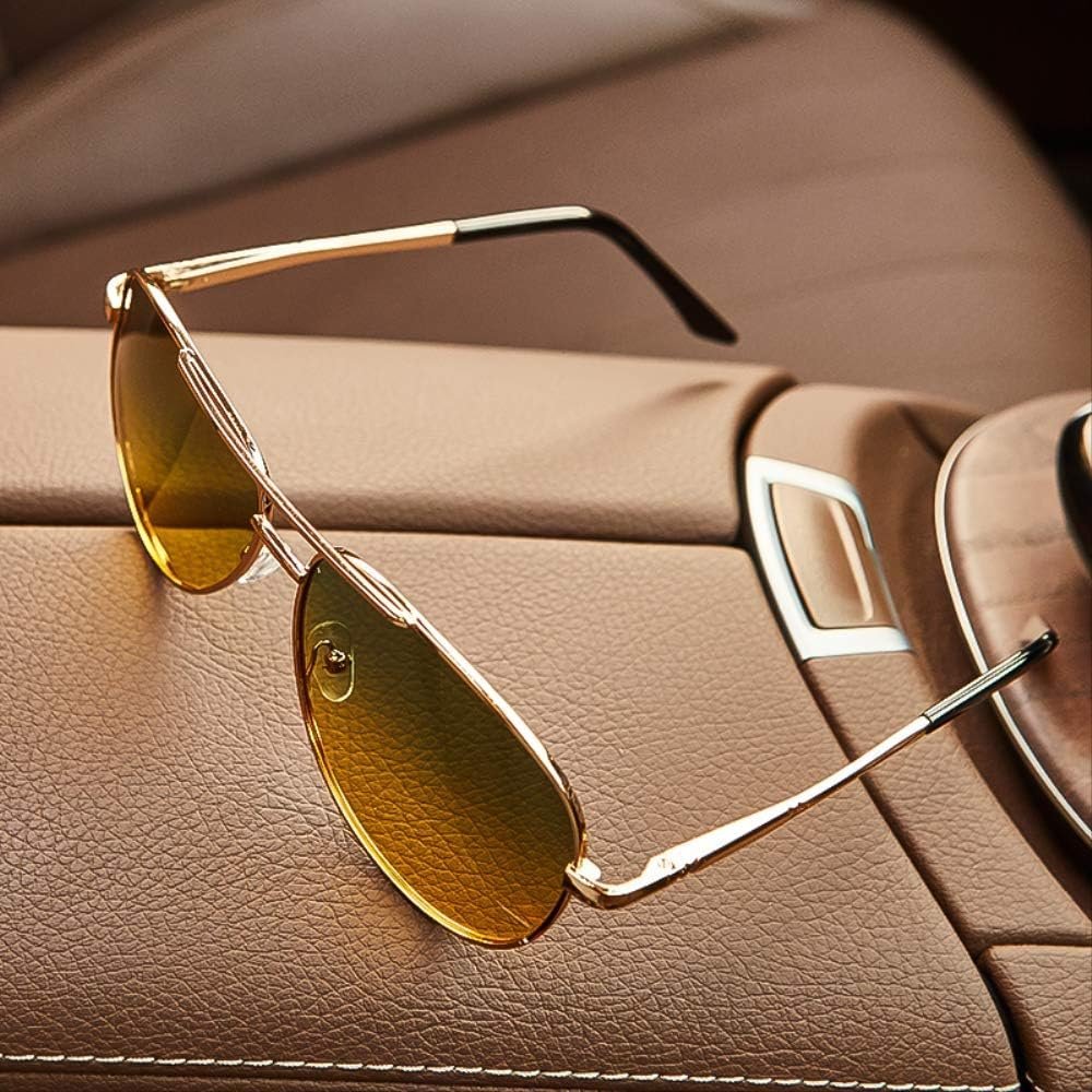 MARCOS – Gafas de sol retro estilo aviador con montura dorada y lentes degradados con protección UV400