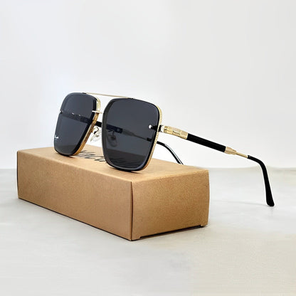 AURELIO – Gafas de sol tipo aviador con montura dorada y lentes degradados con protección UV400