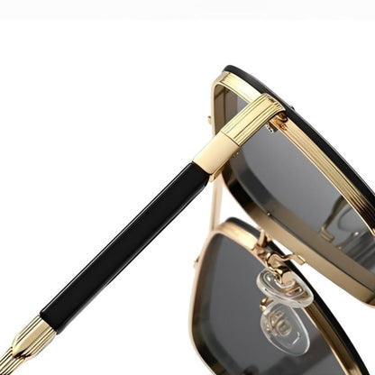 AURELIO – Gafas de sol tipo aviador con montura dorada y lentes degradados con protección UV400