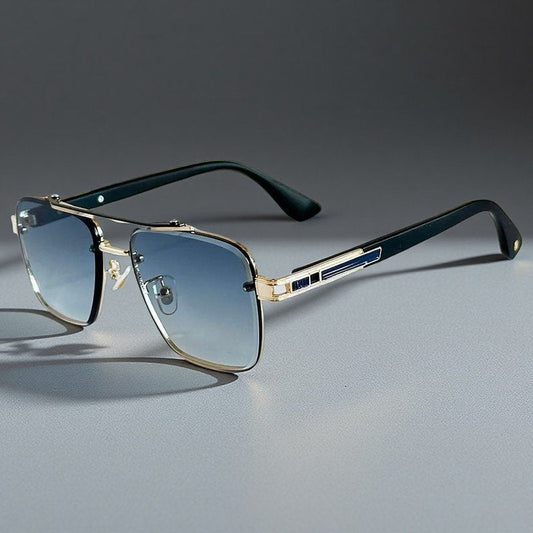ALEJANDRO – Gafas de sol estilo aviador cuadrado con montura de aleación y lentes degradados