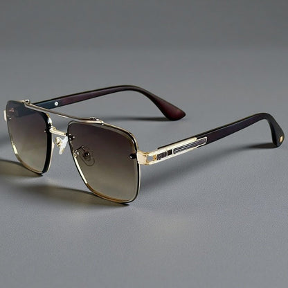 ALEJANDRO – Gafas de sol estilo aviador cuadrado con montura de aleación y lentes degradados