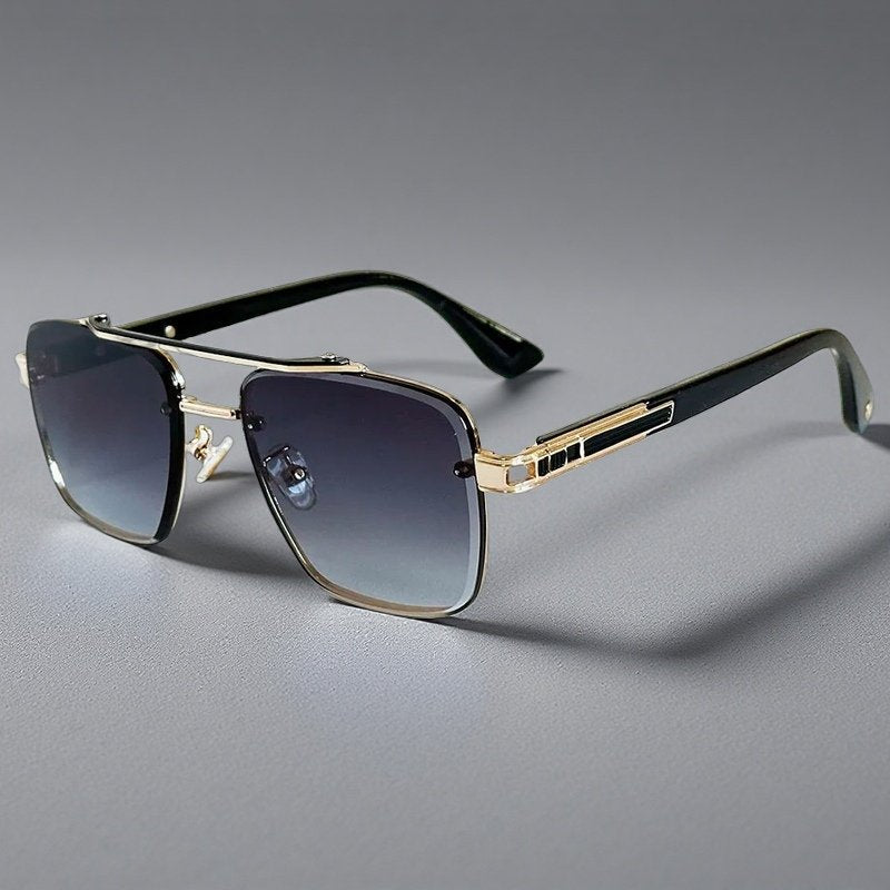 ALEJANDRO – Gafas de sol estilo aviador cuadrado con montura de aleación y lentes degradados