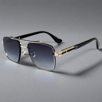 ALEJANDRO – Gafas de sol estilo aviador cuadrado con montura de aleación y lentes degradados