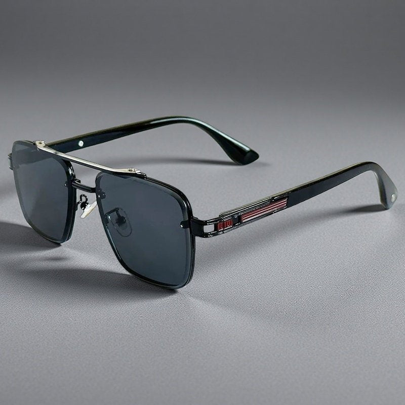 ALEJANDRO – Gafas de sol estilo aviador cuadrado con montura de aleación y lentes degradados
