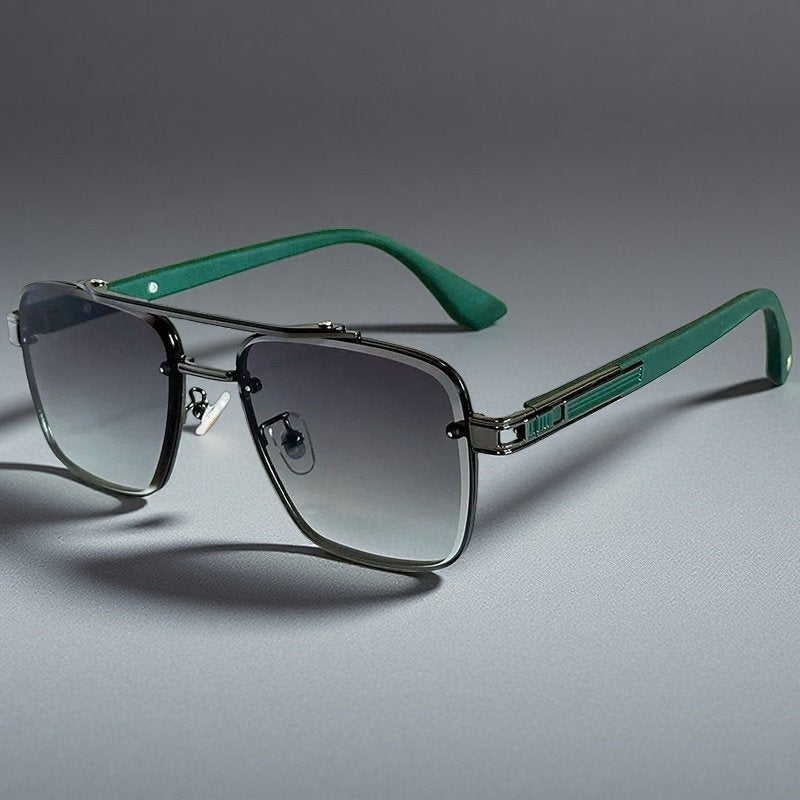 ALEJANDRO – Gafas de sol estilo aviador cuadrado con montura de aleación y lentes degradados