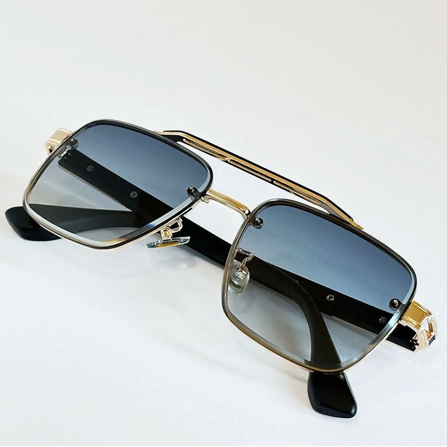 ALEJANDRO – Gafas de sol estilo aviador cuadrado con montura de aleación y lentes degradados