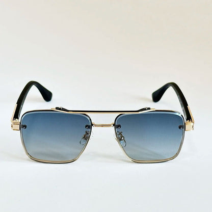 ALEJANDRO – Gafas de sol estilo aviador cuadrado con montura de aleación y lentes degradados