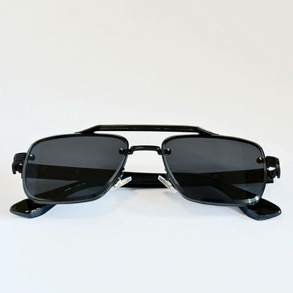 ALEJANDRO – Gafas de sol estilo aviador cuadrado con montura de aleación y lentes degradados