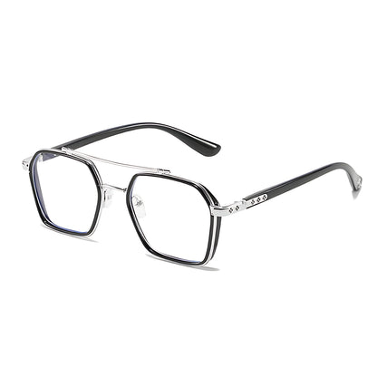 BRUNO – Gafas de sol con montura cuadrada y lentes transparentes con filtro de luz azul