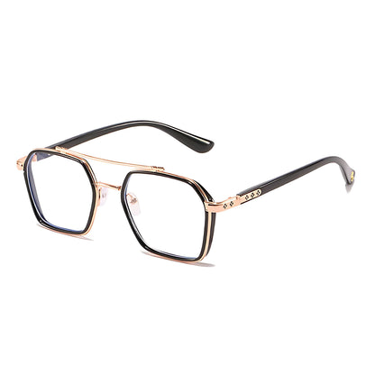 BRUNO – Gafas de sol con montura cuadrada y lentes transparentes con filtro de luz azul