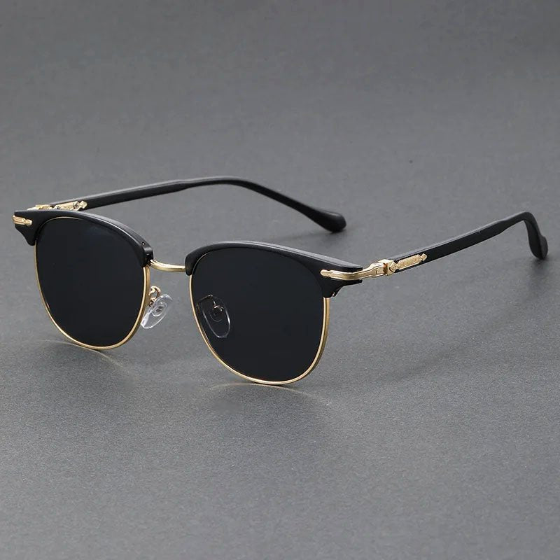 RAÚL – Gafas de sol estilo clubmaster con media montura metálica y protección UV400