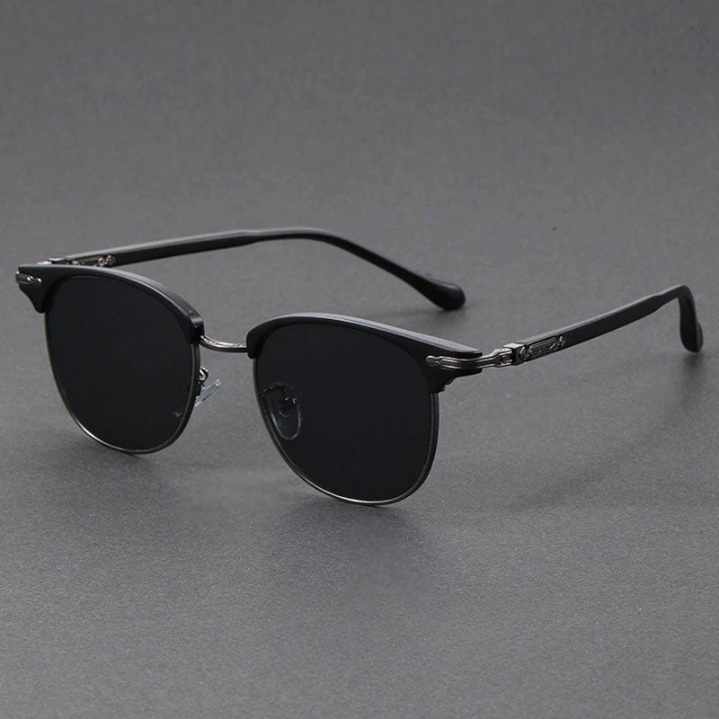 RAÚL – Gafas de sol estilo clubmaster con media montura metálica y protección UV400