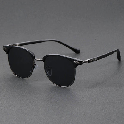 RAÚL – Gafas de sol estilo clubmaster con media montura metálica y protección UV400