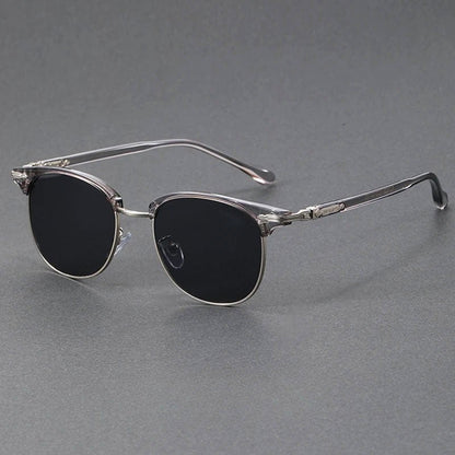 RAÚL – Gafas de sol estilo clubmaster con media montura metálica y protección UV400