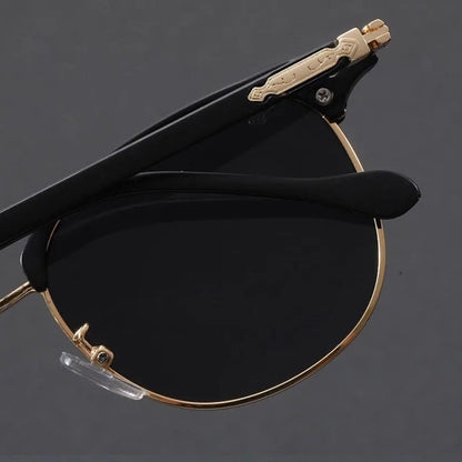 RAÚL – Gafas de sol estilo clubmaster con media montura metálica y protección UV400