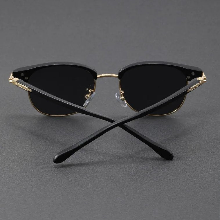 RAÚL – Gafas de sol estilo clubmaster con media montura metálica y protección UV400