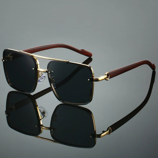 GONZALO – Gafas de sol aviador con varillas de madera, lentes polarizados y protección UV400