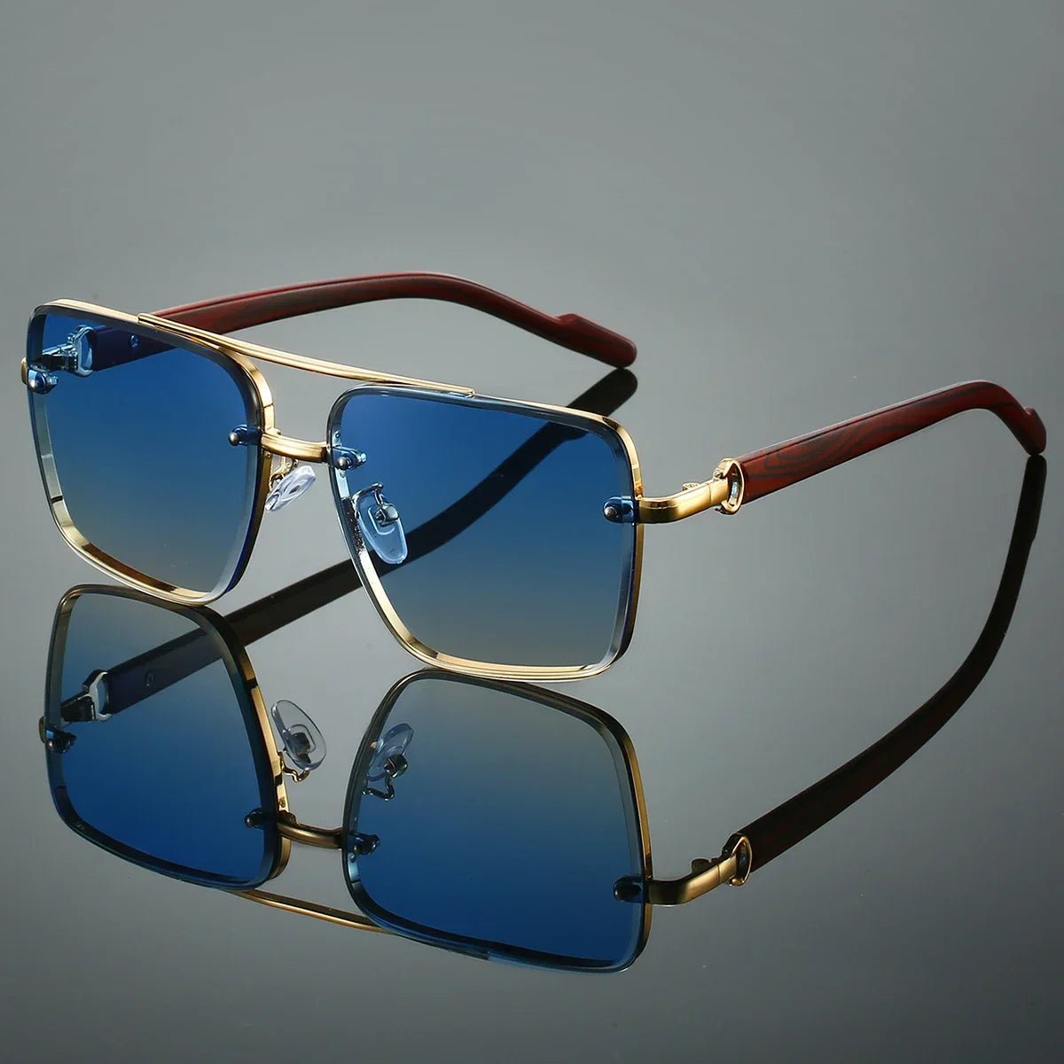 GONZALO – Gafas de sol aviador con varillas de madera, lentes polarizados y protección UV400
