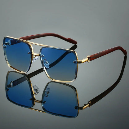 GONZALO – Gafas de sol aviador con varillas de madera, lentes polarizados y protección UV400