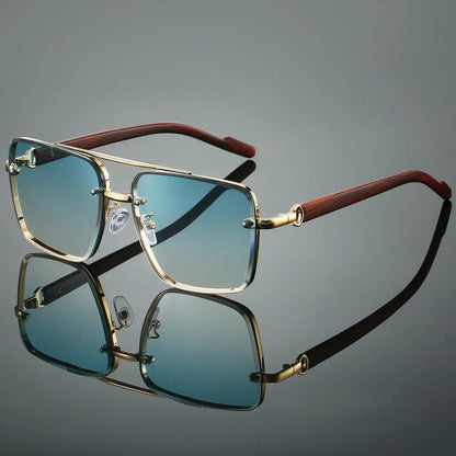 GONZALO – Gafas de sol aviador con varillas de madera, lentes polarizados y protección UV400