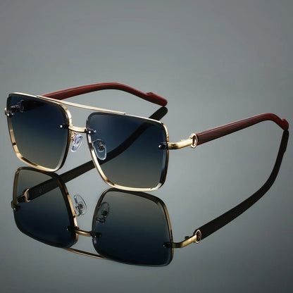 GONZALO – Gafas de sol aviador con varillas de madera, lentes polarizados y protección UV400