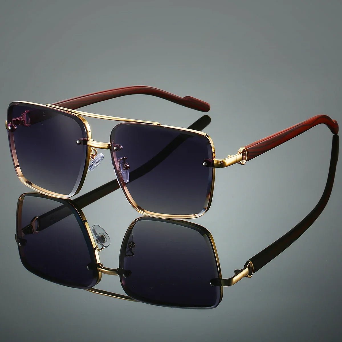 GONZALO – Gafas de sol aviador con varillas de madera, lentes polarizados y protección UV400