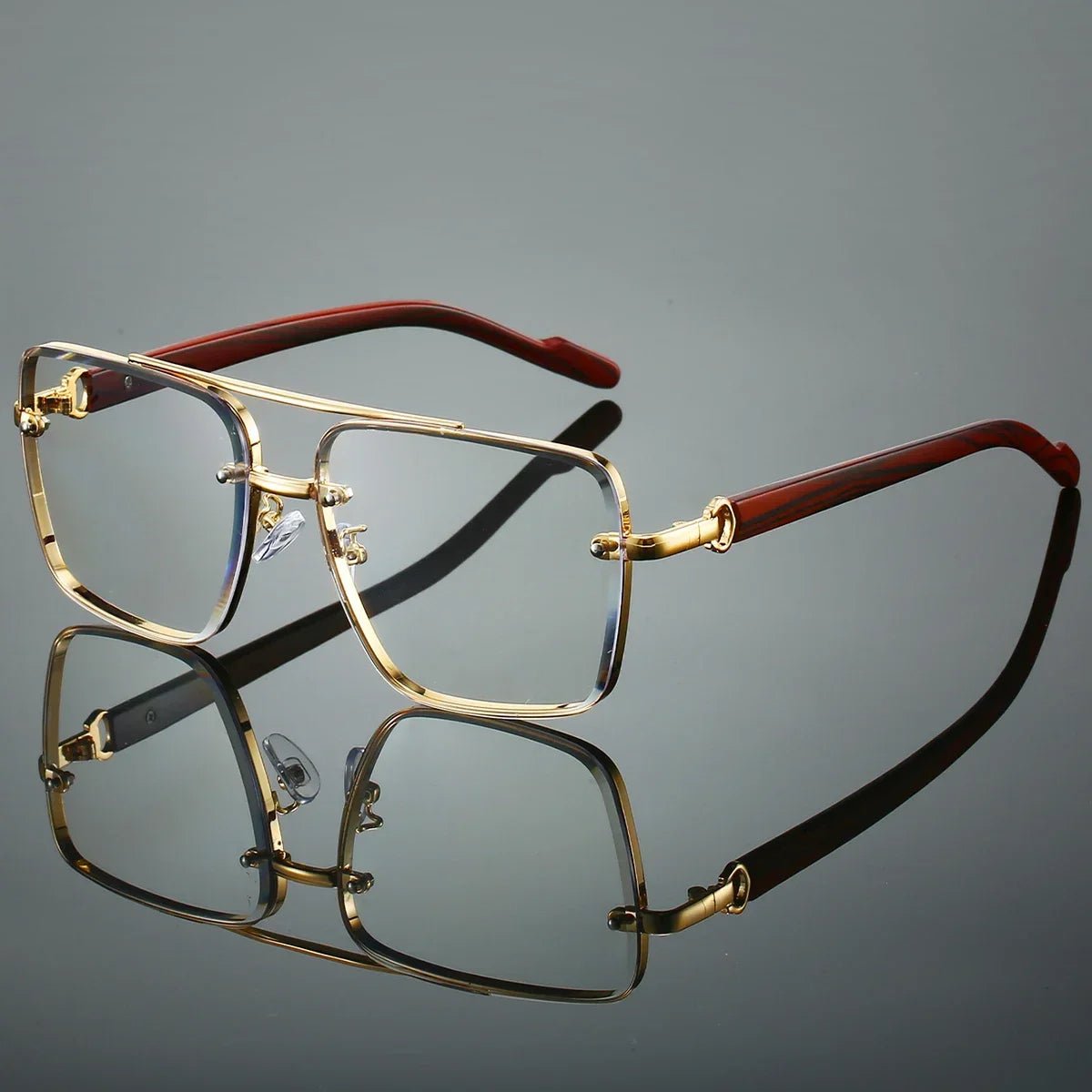 GONZALO – Gafas de sol aviador con varillas de madera, lentes polarizados y protección UV400