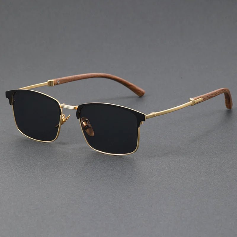 LEANDRO – Gafas de sol con media montura browline, lentes polarizados degradados y protección UV400