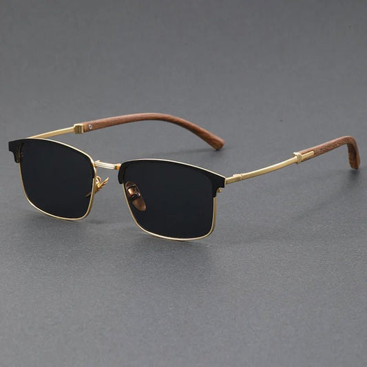LEANDRO – Gafas de sol con media montura browline, lentes polarizados degradados y protección UV400