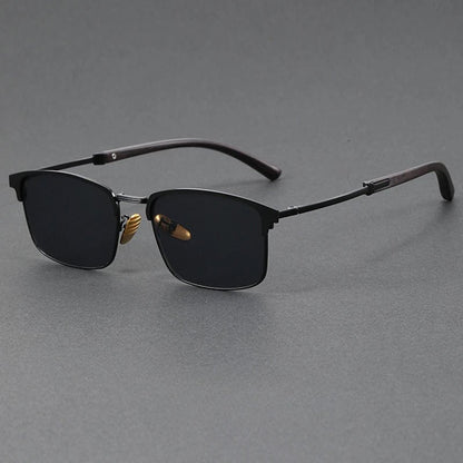 LEANDRO – Gafas de sol con media montura browline, lentes polarizados degradados y protección UV400