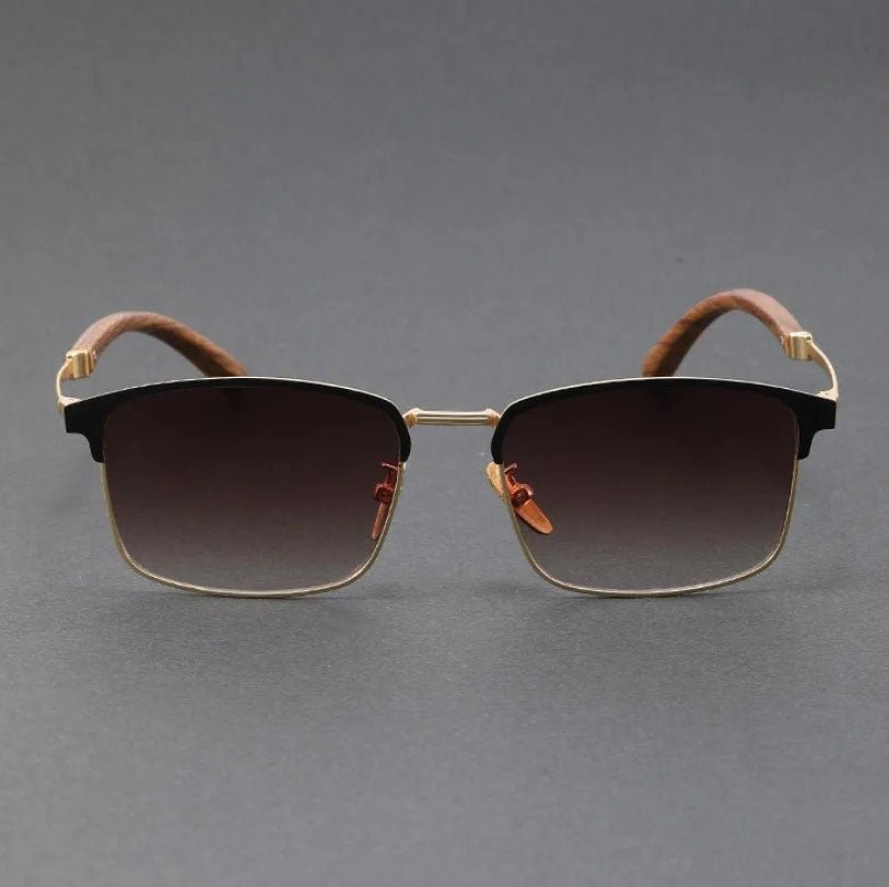LEANDRO – Gafas de sol con media montura browline, lentes polarizados degradados y protección UV400