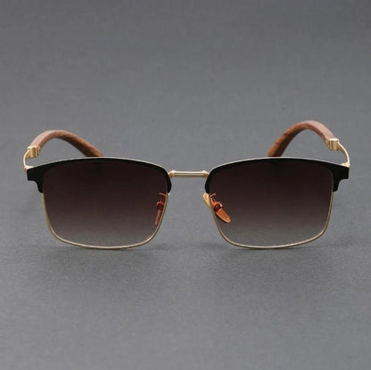 LEANDRO – Gafas de sol con media montura browline, lentes polarizados degradados y protección UV400