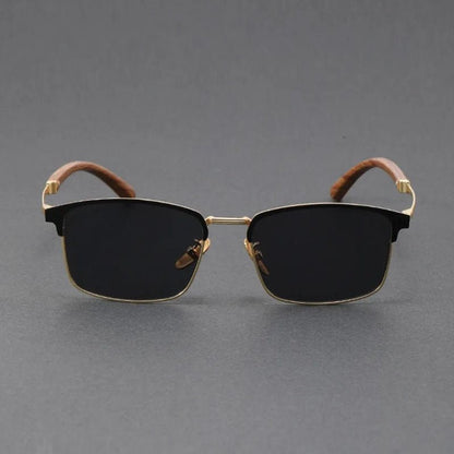 LEANDRO – Gafas de sol con media montura browline, lentes polarizados degradados y protección UV400