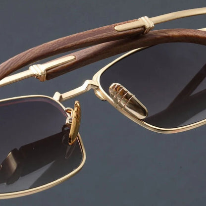 LEANDRO – Gafas de sol con media montura browline, lentes polarizados degradados y protección UV400