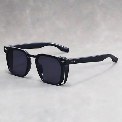ALEXANDRO – Gafas de sol de montura cuadrada con lentes transparentes y protección UV400