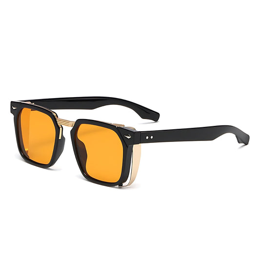ALEXANDRO – Gafas de sol de montura cuadrada con lentes transparentes y protección UV400