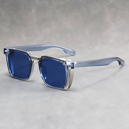 ALEXANDRO – Gafas de sol de montura cuadrada con lentes transparentes y protección UV400