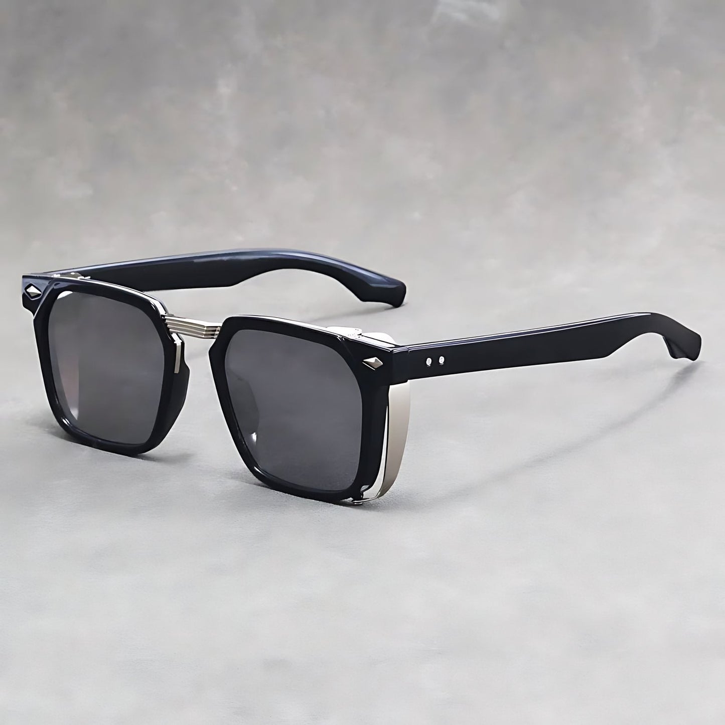 ALEXANDRO – Gafas de sol de montura cuadrada con lentes transparentes y protección UV400