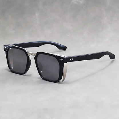 ALEXANDRO – Gafas de sol de montura cuadrada con lentes transparentes y protección UV400