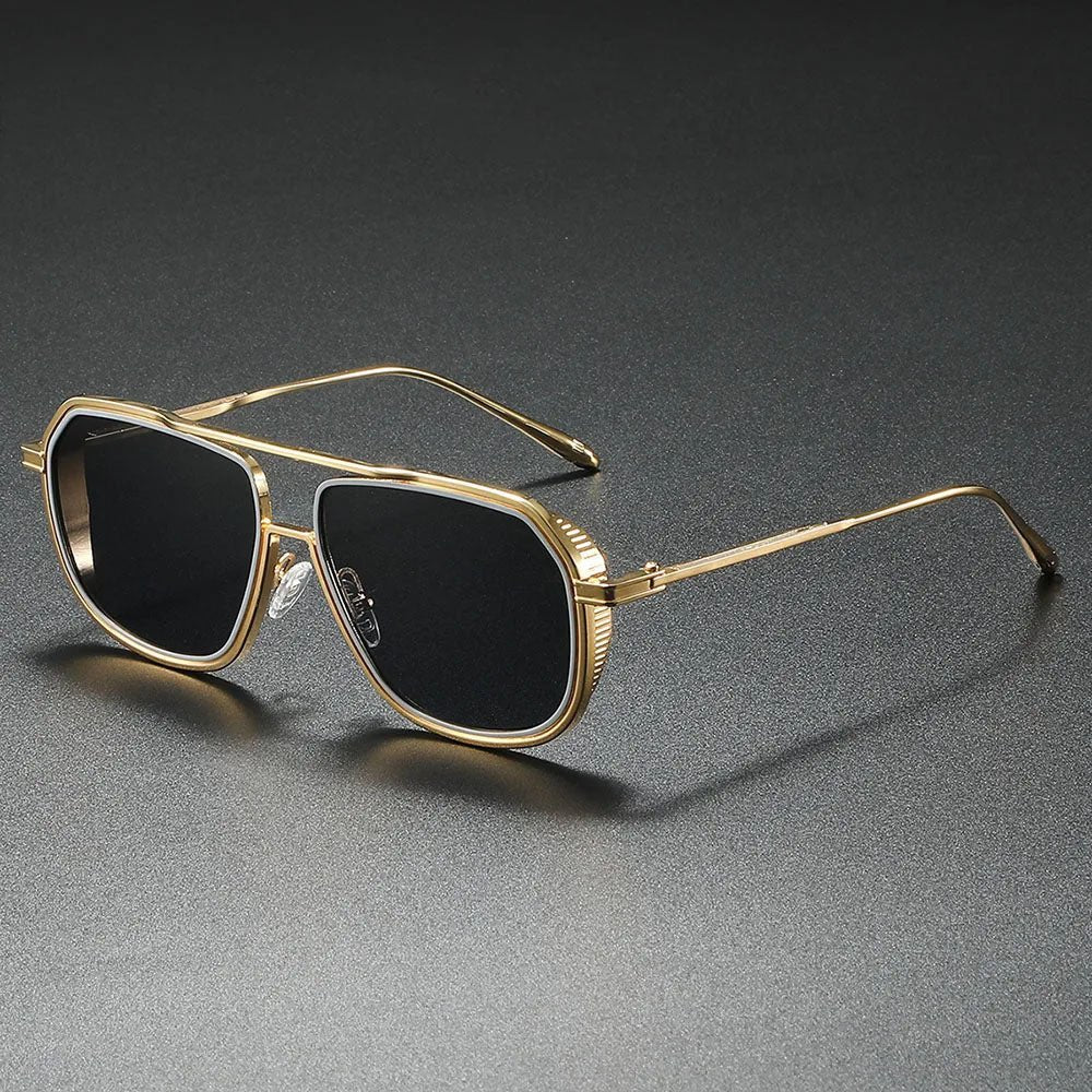 ANDRÉS – Gafas de sol con montura metálica estilo aviador y lentes degradados