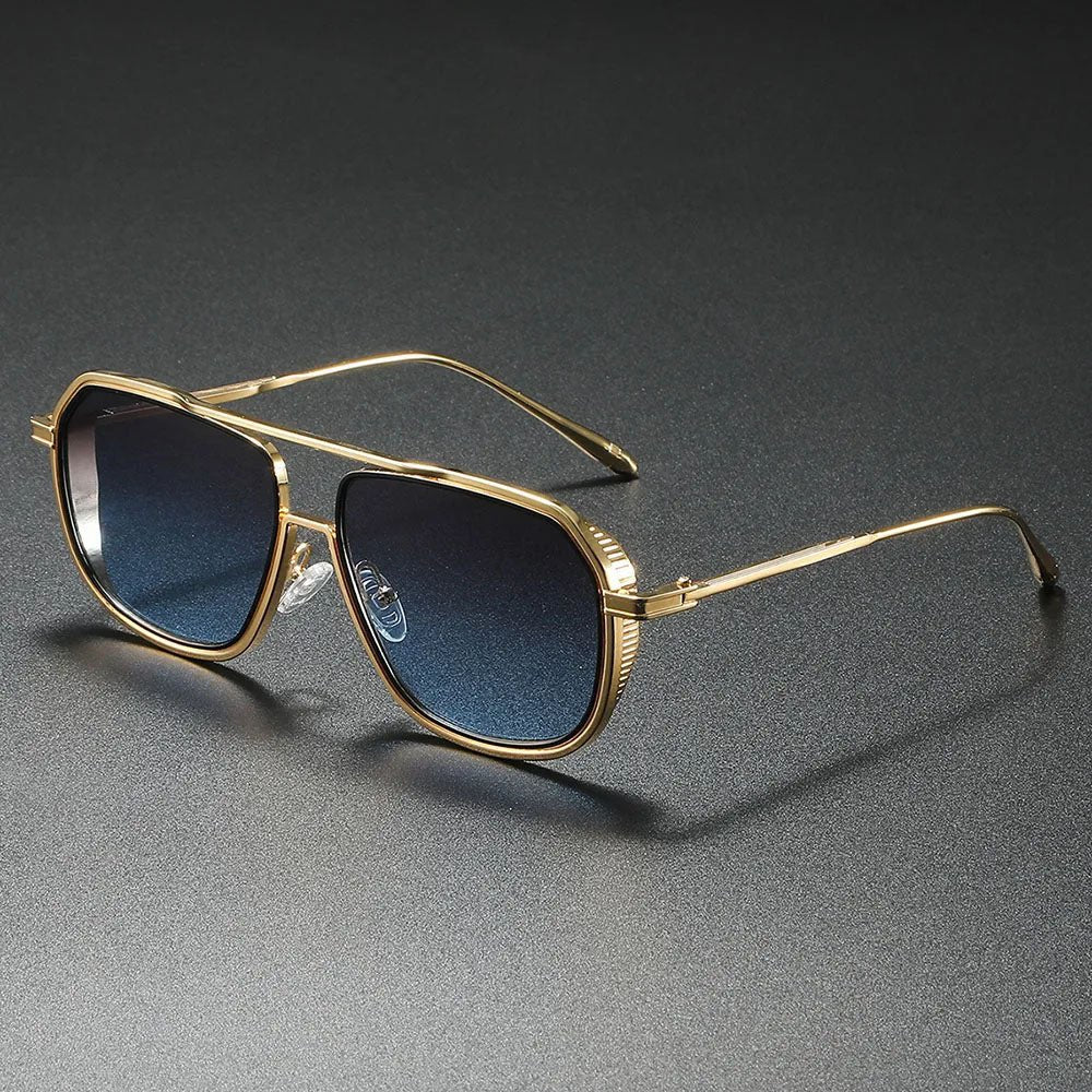 ANDRÉS – Gafas de sol con montura metálica estilo aviador y lentes degradados
