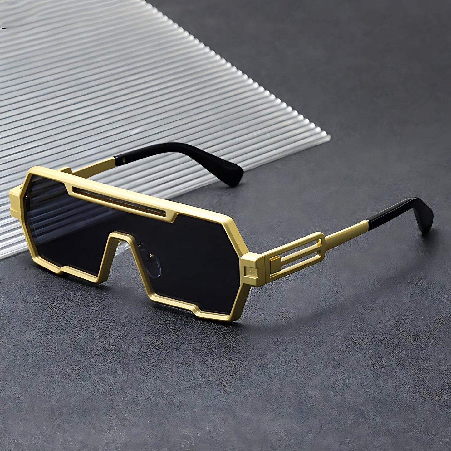 ORLANDO – Gafas de sol con montura cuadrada estilo steampunk y lentes degradados con protección UV400