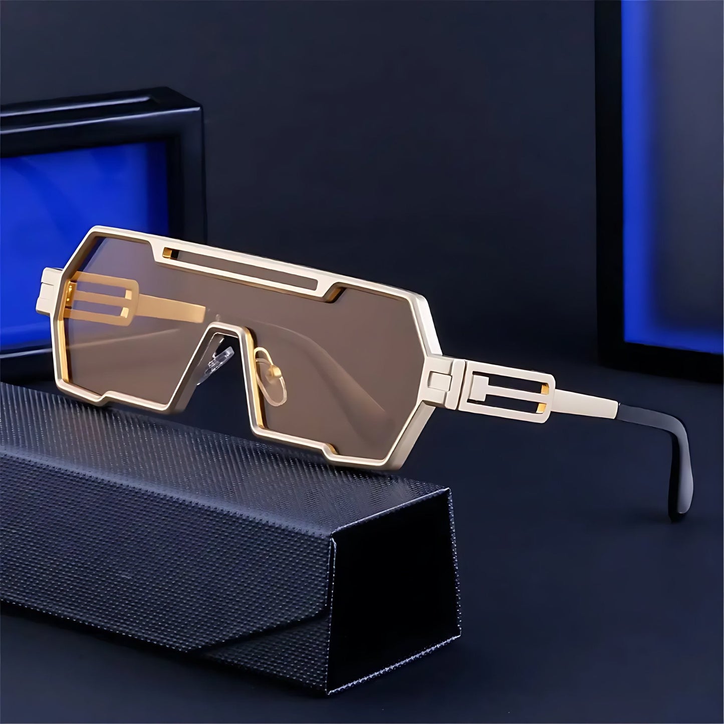 ORLANDO – Gafas de sol con montura cuadrada estilo steampunk y lentes degradados con protección UV400