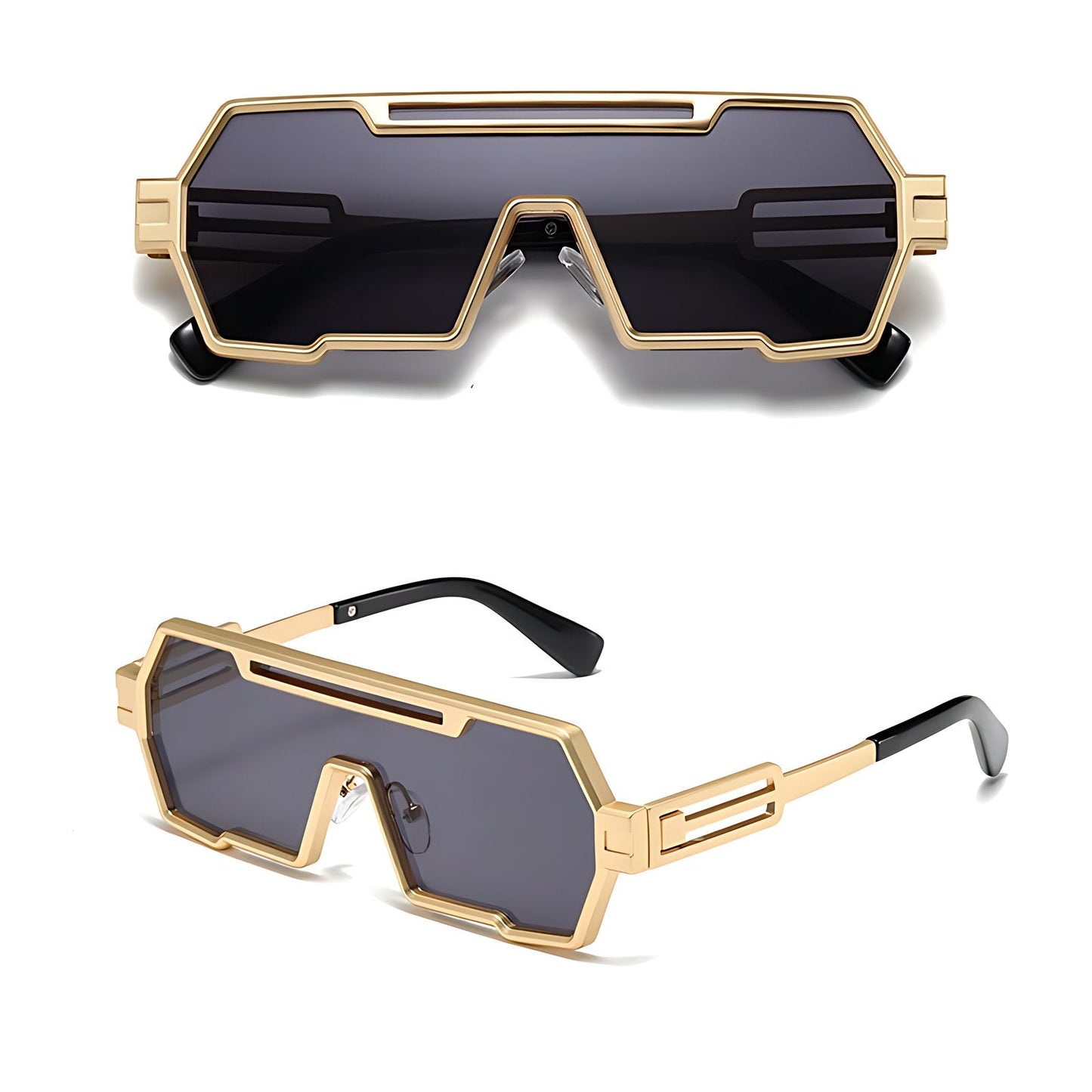 ORLANDO – Gafas de sol con montura cuadrada estilo steampunk y lentes degradados con protección UV400