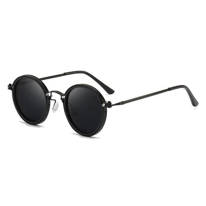 MATEO – Gafas de sol con montura redonda polarizada y varillas metálicas doradas