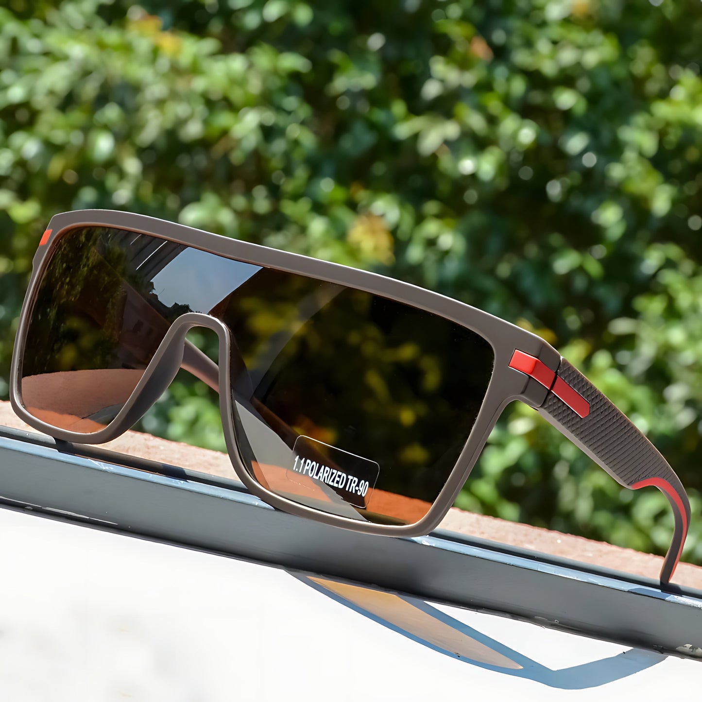 ESTEBAN – Gafas de sol cuadradas con montura ligera, lentes polarizados degradados y protección UV400