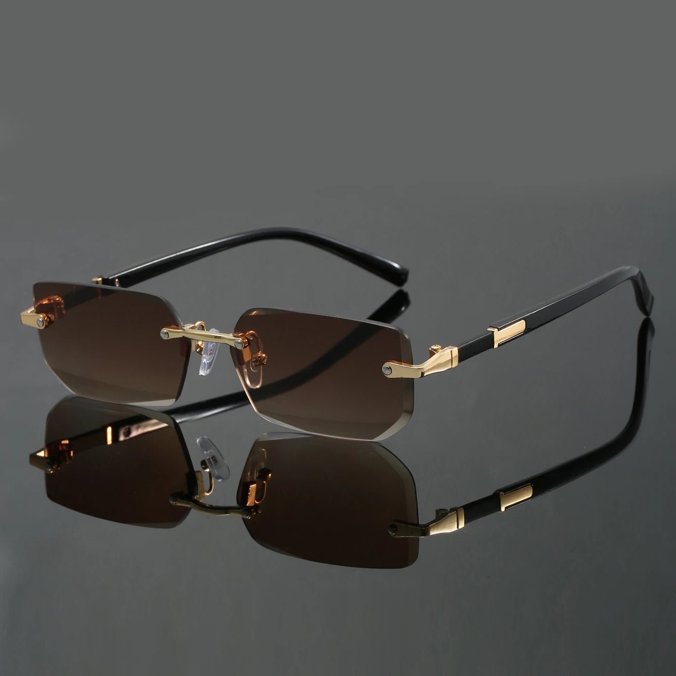 ALEJANDRO – Gafas de sol sin montura con bordes cortados y protección UV400